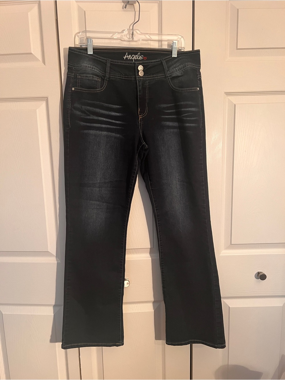Angels Black Faded Flare Jeans